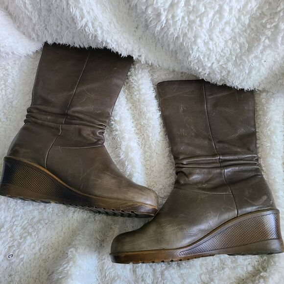 Keen Kate Slouch Mid Calf Boots Olive Mossy Green - Picture 6 of 8